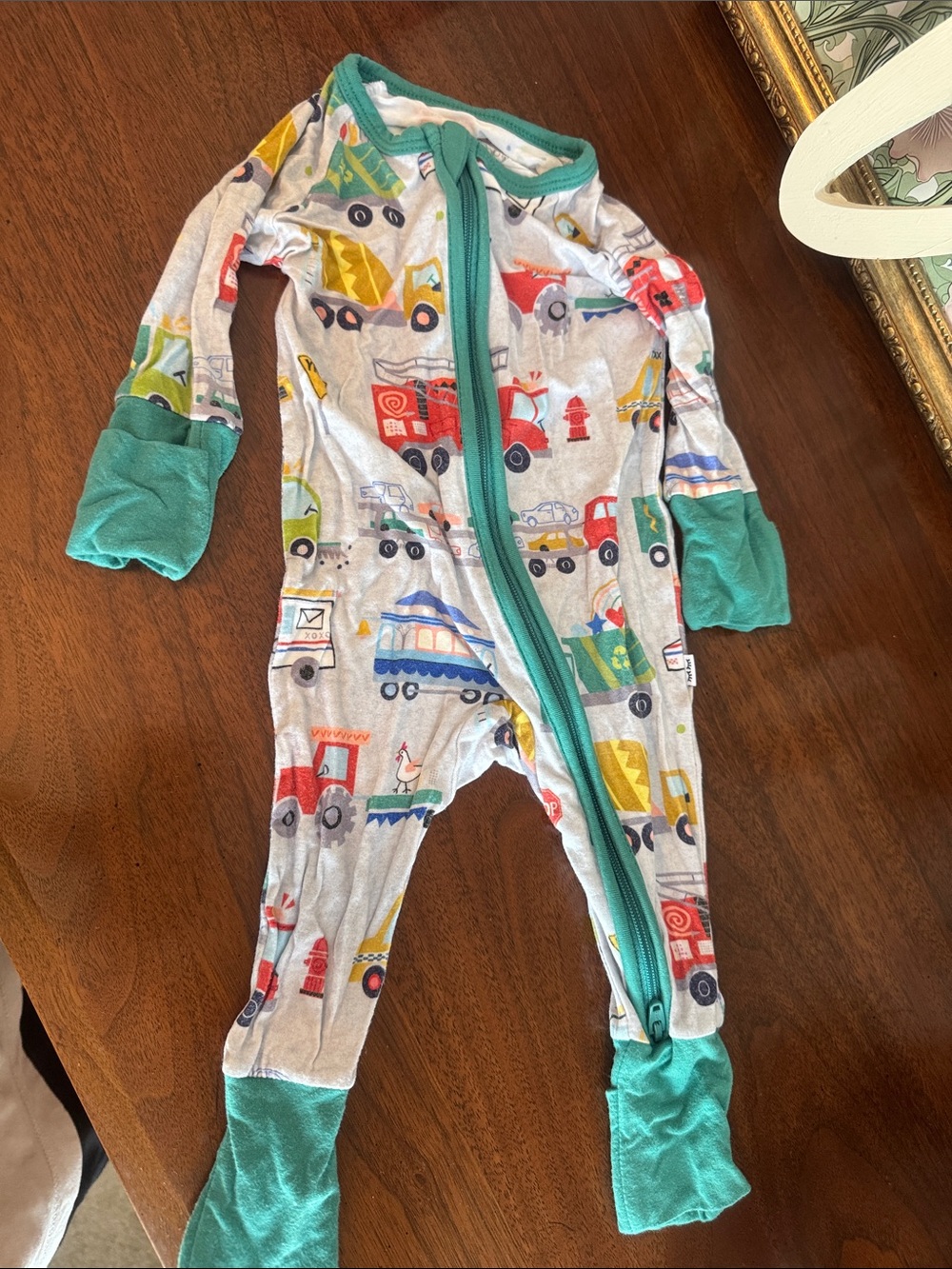 Little sleepies NB  Vehicle Print One-Piece for baby